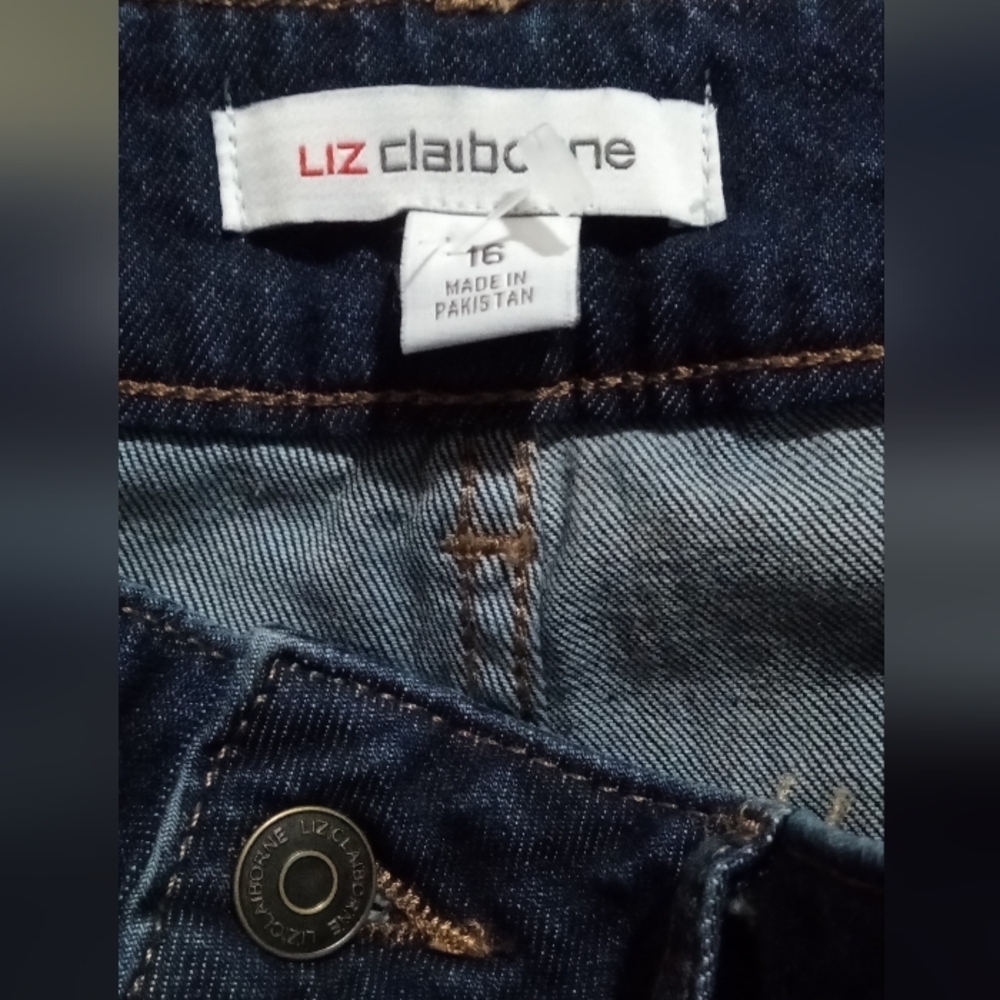 Liz Claiborne Navy Wide Leg Jeans - Picture 3 of 3